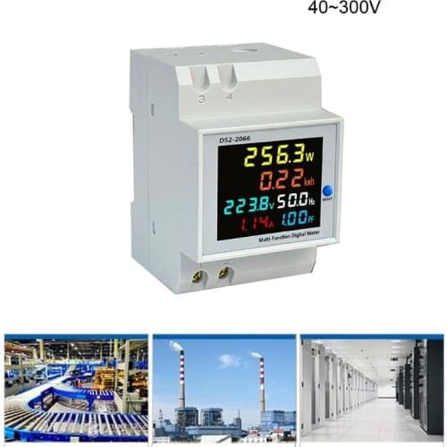 Power Meter Voltmeter Ammeter Multi-Functional Digital Din Rail Power Factor Voltage Current Power Tester Multimeter