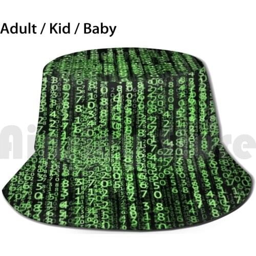 Matrix Code Design Sun Hat Foldable UV Protection Matrix Code Movie Film Green Numbers Keanu Reeves Neo Morpheus