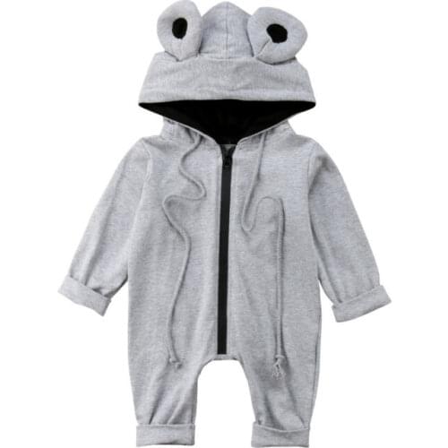 Casual Fashion Toddler Infant Baby Girl Boy Unisex Rabbit 3D Ear Warm Cartoon Cute Romper Jumpsuit Outfits Clothes