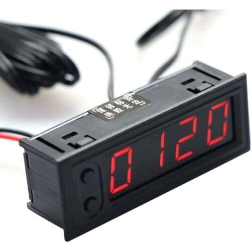 Multifunctional High-precision Clock Car Temperature Battery Voltage Monitor Panel Meter DC 12V