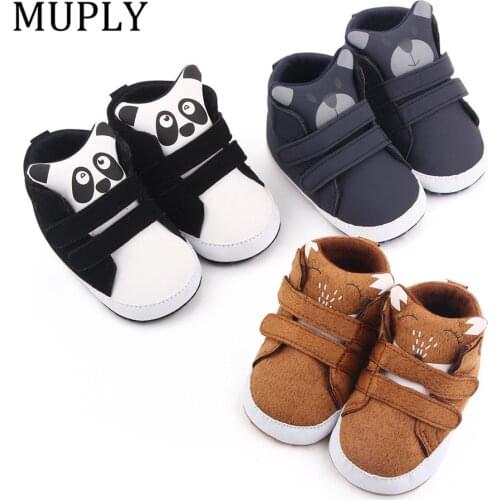 2021 Baby Boys Fashion Sneakers Print Cartoon Pattern Soft Sole First Walkers Infant Toddler Indoor Shoes For 0-18M