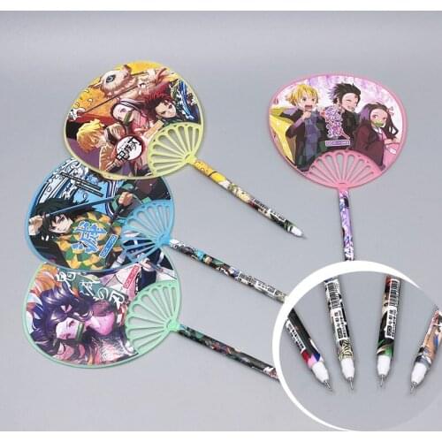 New Anime Demon Slayer Kimetsu No Yaiba Kamado Tanjirou Nezuko Gel Pen Cute Black Ink Neutral Pen Cartoon Mini Fan Anime Decor