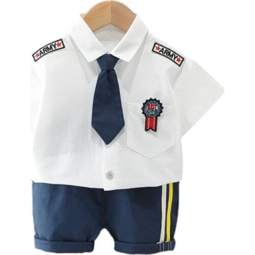 New Summer Fashion Baby Boys Clothes Suit Children Cotton Shirt Shorts 2Pcs/Sets Toddler Casual Costume Outfits Kids Tracksuits