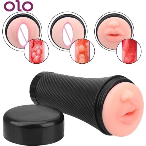 OLO Aircraft Cup Male Masturbator Cup Masturbation Male Masturbator Realistic Vagina Anal Mouth Sex Toys for Men Adult Products