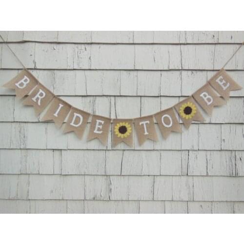 Custom sunflower Miss To Mrs rustic wedding burlap Banners enagement bridal shower party Buntings garlands Photo Prop signs