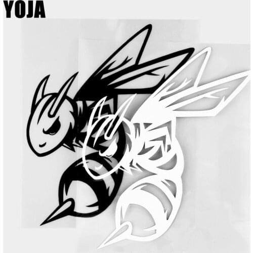 YOJA 13.6×16.3CM Popular Wasps Vinyl Decal Cartoon Animals Car Stickers Pattern Black/Silver 19C-0243