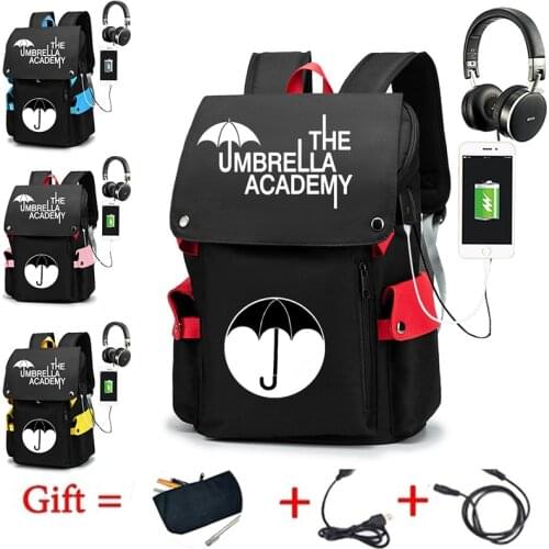 The Umbrella Academy USB Backpack For Teenagers 3D Printe Capacity Famous School Bags Casual Women Men Laptop Mochila infantil