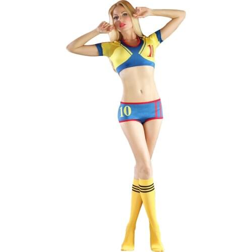 Sexy Lingerie Uniform Soccer Player Cheerleader World Cup Football Girl Party Dress Fancy Dress Costume 3SF1834