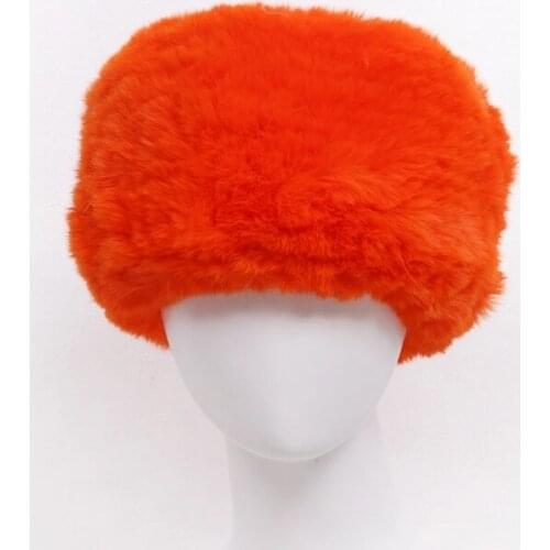 Winter warm soft women real rabbit fur hat ladies fashion fur hat