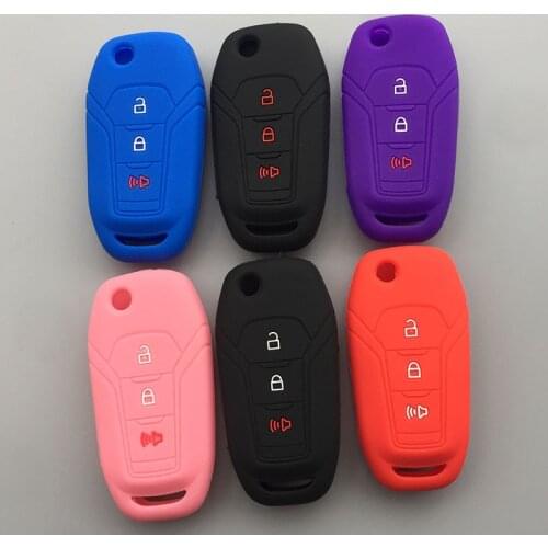 Silicone Car Key Fob Case Cover Holder Accessories For Ford S-MAX GALAXY MONDEO Mk2 Mk7 Explorer Ranger 3 button key