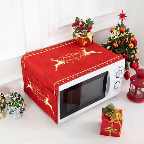 Nordic style Cotton and hemp red deer Microwave oven dust cover Cobertura para beterraba Cubierta de polvo para horno