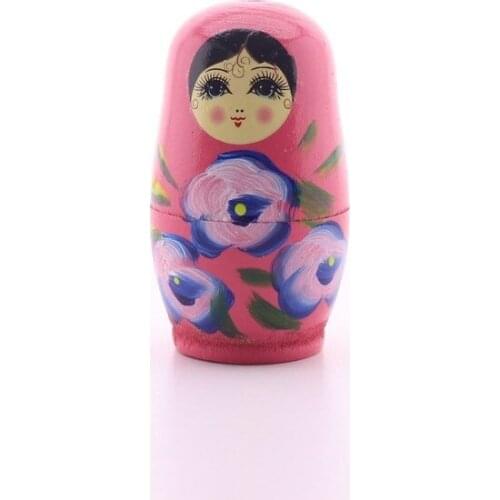 Modern Wood Interlacing Plump Matryoshka Doll Set Pink 4lü trinket baratija حلية орнаментальный
