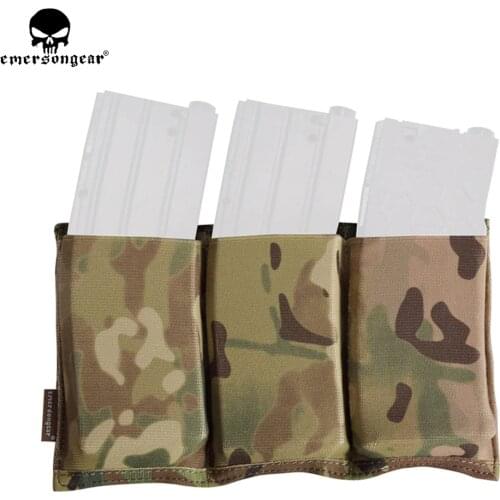 EMERSONGEAR Triple M4 Mag Pouch Tactical Molle Rapid Reloading Magazine Pouch for Airsoft Wargame Gear Painball Hunting EM2388
