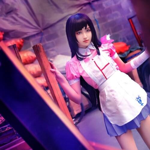 Super Mikan Tsumiki Cosplay Costume Nurse Maid Outfit Pink Dress