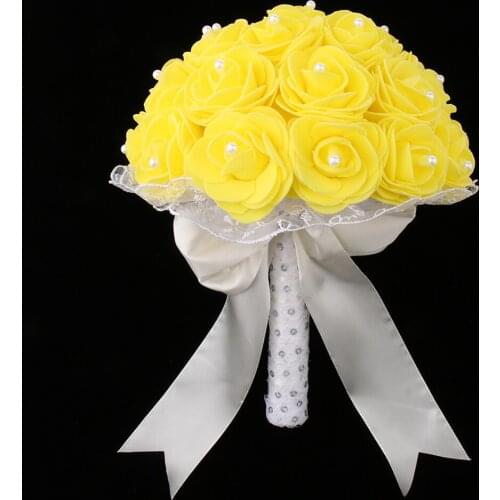 Wedding Bride Artificial Foam Lace Flower Bouquet Wedding Decor