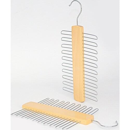 Hanger Clothing Store Household Wardrobe Finishing Rack Rotating Tie Rack Adult Solid Wood Hanger Scarf Belt Accessory Organiser