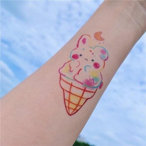 Waterproof Temporary Tattoo Sticker Cartoon Cat Ice Cream Unicorn Horse Flash Tatoo Fake Tatto Body Art for Woman Men
