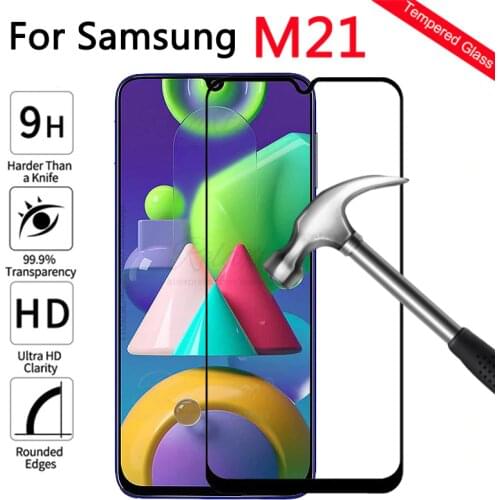 2-1Pcs Tempered Glass For Samsung M2 Screen Protector on For Samsung Galaxy M21 M 21 SM-M215F M215 M215F Full Cover Glass Film