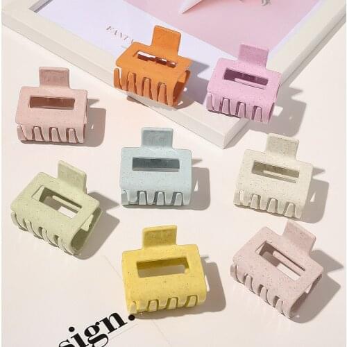 New Fashion Ins Geometric Simple Square Hollow Sweet Hair Clip Resin Hairpin for Women Girls Clamps Hair Clip Claw Accessories