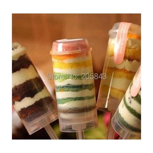 10 pcs/lot Round Heart Shape Chocolate Cake Push Pops making treat pops Cupcake Liners Muffin Plastic Cake Push Pop Containers