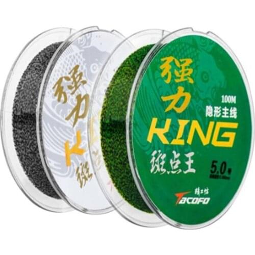 100m Invisible Fishing Line Speckle Carp Fluorocarbon Line Super Strong Spotted Line Sinking Nylon Fly Fishing Line 0.12-0.50m