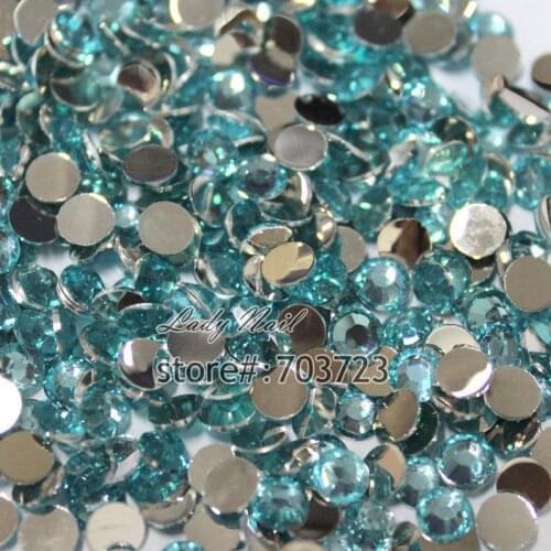 1000Pcs/Bag ss16 4mm Acrylic Nail Art Glitter Rhinestones Nail Tools DIY Decoration not hotfix Water Blue N08