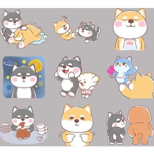 24 cute puppy scrapbook stickers for children, DIY laptop suitcase skateboard motorcycle bicycle toy