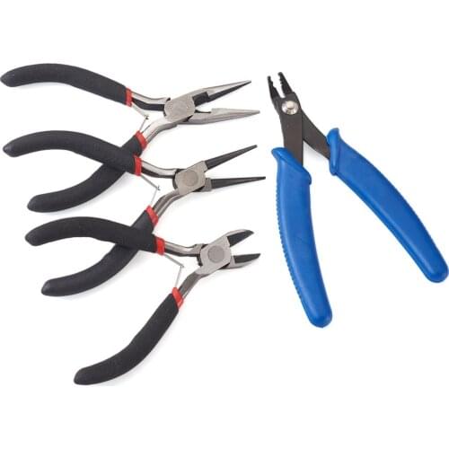 4pcs/set Carbon Steel Jewelry Pliers For Bracelet Necklace Earring Jewelry DIY making Tools Mixed Color