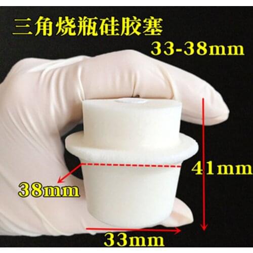 5pcs Silicone Stopper for Erlenmeyer Conical Triangle Flask Upper Diameter 38mm * Lower Diameter 33mm