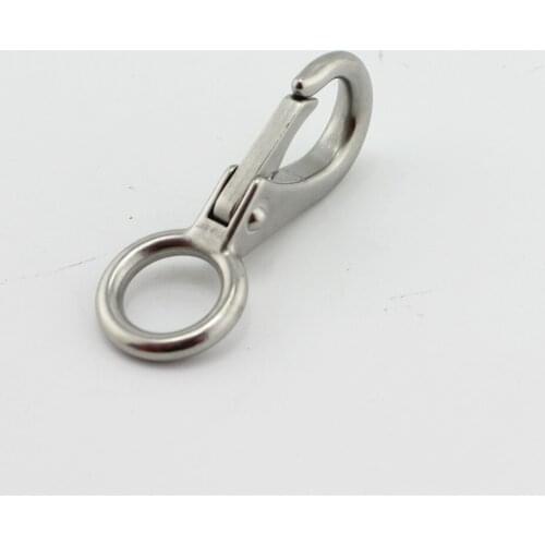 5pcs per lot 316 Stainless Steel Boats Sailing Rigid Loaded Fixed Eye Boat Spring Clip Snap Hook