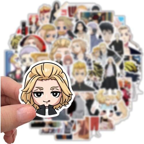 50 Pcs Anime Tokyo Revengers Stikers Manjiro Sano Ken Ryuguji Mikey Draken Keisuke Baji Takashi Mitsuya Stickers for Skateboard