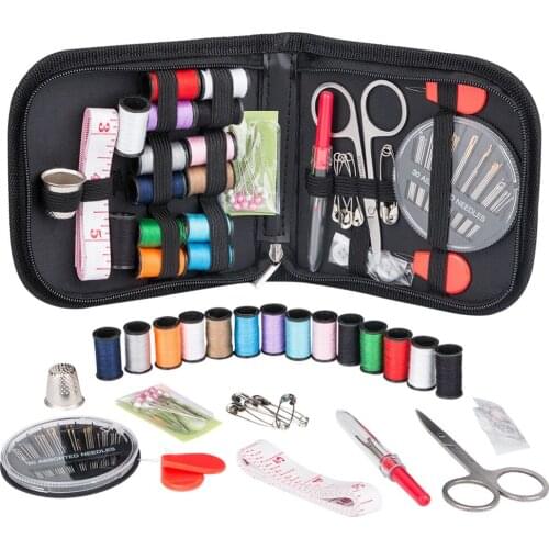 70pcs Portable Travel Sewing Box DIY Knitting Sewing tool Kit Needles thread Threader Tape Scissor Storage Bag Craft Sewing Set