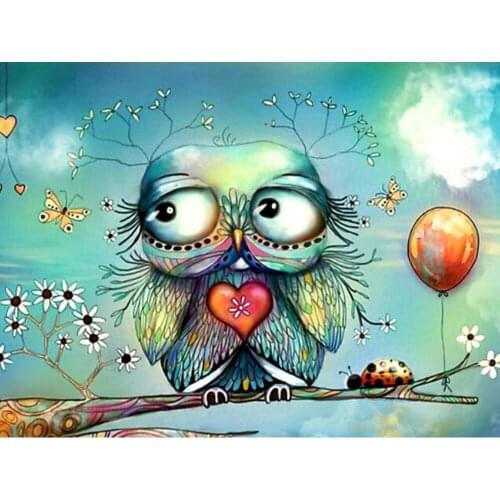 5D DIY Diamond Painting Full Square/Round Drill "Cartoon Owl" Diamond Rhinestone Embroidery Cross Stitch Gift Home Decor Gift