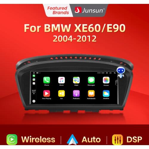 Junsun V1 AI Voice CarPlay Car Radio Multimedia Player For BMW 5 Series E60 E61 E63 E64 E90 E91 E92 CCC CIC DSP 4G Auto GPS 2din