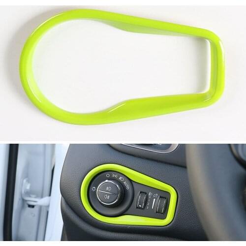 Car Auto ABS Head light Lamps Switch Button Cover Trim ABS Frame Decoration Fits For Jeep 2016 Renegade Car Styling Covers