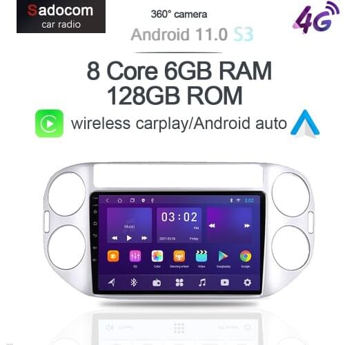 IPS DSP 6G+128G Android 10 Car DVD Player For VW Volkswagen Tiguan 1 NF 2006 2008 2010 2012-2016 CarPlay 4G LTE GPS RDS Radio