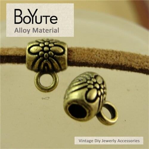 BoYuTe (200 Pieces/Lot) 7*8MM Vintage Antique Bronze Plated Hide Rope Beads for Diy Jewelry Making Findings Wholesale