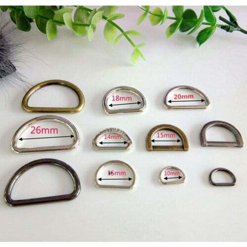 10-26mm Inner Metal D Rings For Bag Belt Luggage Webbing Strapping Collar Chocker Keychain Leather Craft Diy Accessories