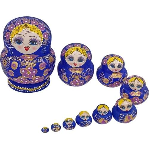 Girls Wooden Matryoshka Babushka Dolls Toys Russian Nesting Dolls Best Wishes Kids Christmas New Year Gift Handmade Crafts