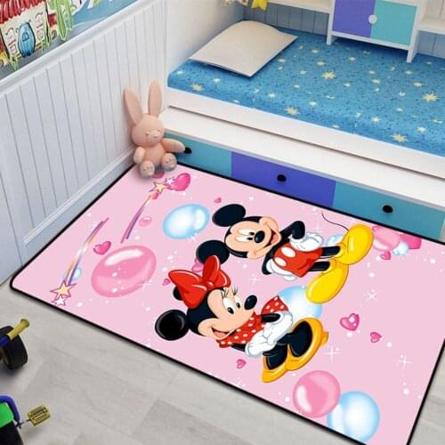 3D Printing Disney Mickey Kids Playmat Minnie Floor Mat Non-slip Door Mat Home Decoration Door Mat Bedroom Kids Rug 100x200cm