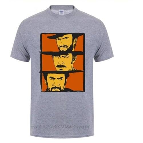 Print Custom t-shirt Comic Movie Clint Eastwood T Shirts Short Sleeve Mens Tshirt Hip-hop Cotton Crewneck Plus Size T Shirt