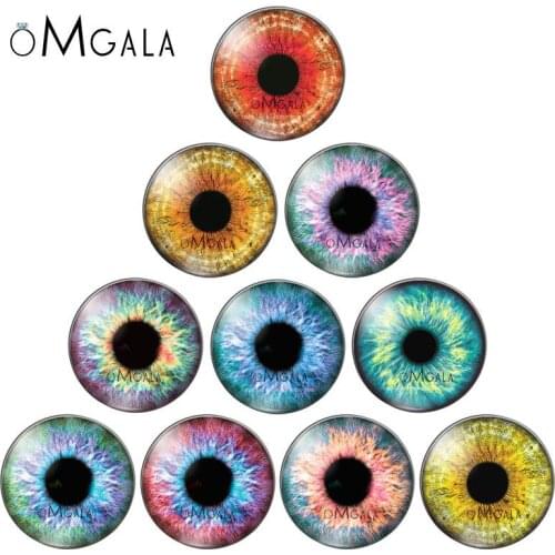 Animal Eye Ragdoll Toy Eyeball Mixed 10pcs 8mm/10mm12mm/18mm/20mm/25mm Round photo glass cabochon demo flat back Making findings