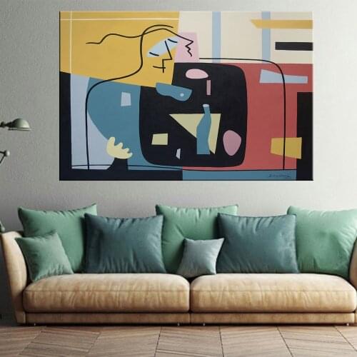 Modern Multicolored Abstract Geometric Wall Art Canvas Painting Picture Posters and Prints Gallery Kids Kitchen Home Decor