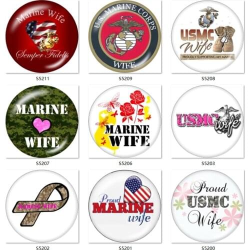 MARINE WIFE 12mm/18mm Round glass cabochon flat back Making findings snap button jewelry S5200