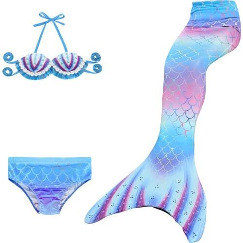 Girls Mermaid Tails Swimming Swimwear Swimmable Beach Clothes Little Children Mermaid Swimsuit Kids Halloween Cosplay Costumes