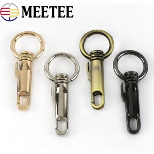 Meetee 2/4/10pcs Metal Buckles Pet Rope Connection Buckle DIY Handbag Starp Keychain O Ring Hook Hardware Bag Accessories BF716