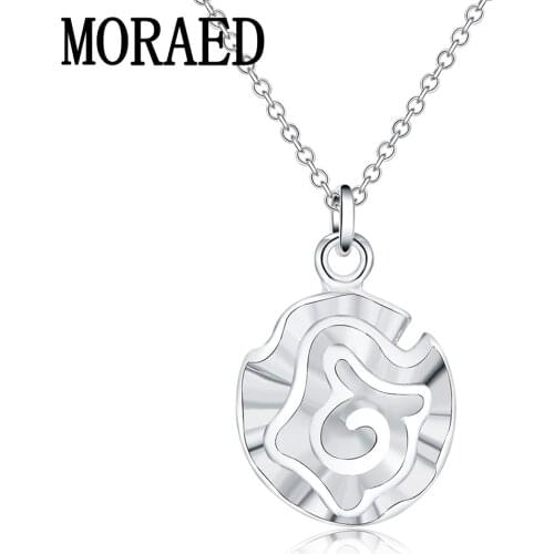 925 Sterling Silver Fashion Elegant Plant Flower Rose Pendant Necklace For Women Wedding Party Jewelry Gift