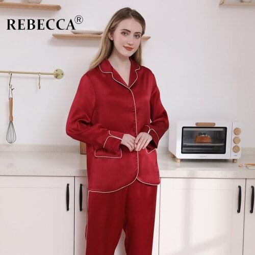 100% Mulberry Silk Pajamas Women Thin Section Cute Loose Pocket Tops+Long Pants Sets Trouser Suits Loungewear Home Clothes
