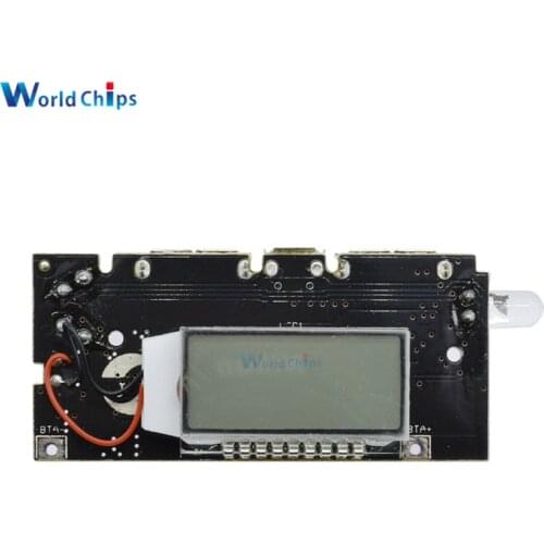 Dual USB 5V 1A 2.1A 18650 Battery Charger Board Mobile Power Bank Charging Module PCB LCD Display For Arduino