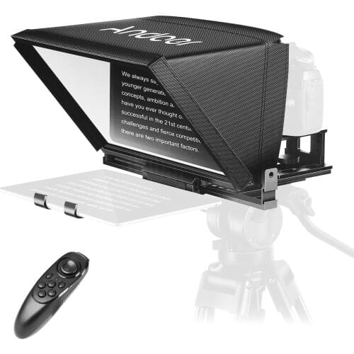 Andoer A12 Portable Camera Teleprompter Prompter for DSLR/ Mirrorless Cameras Video Recording Live Streaming Interview Stage